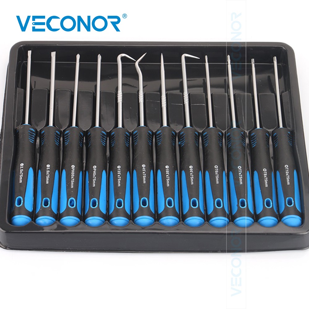 Micro Screwdriver Kit - 12 個フックオイルシール燃料シール O リング取り外しツールセット精密ドライバーセット自動車ピックセットプラークラフトツール