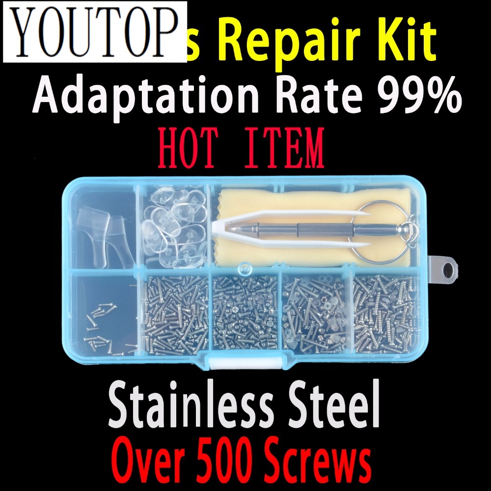 Micro Screwdriver Kit - 500 眼鏡修理キットツールセットサングラスねじマイクロ鼻パッドドライバー耳用サングラス修復ツール時計