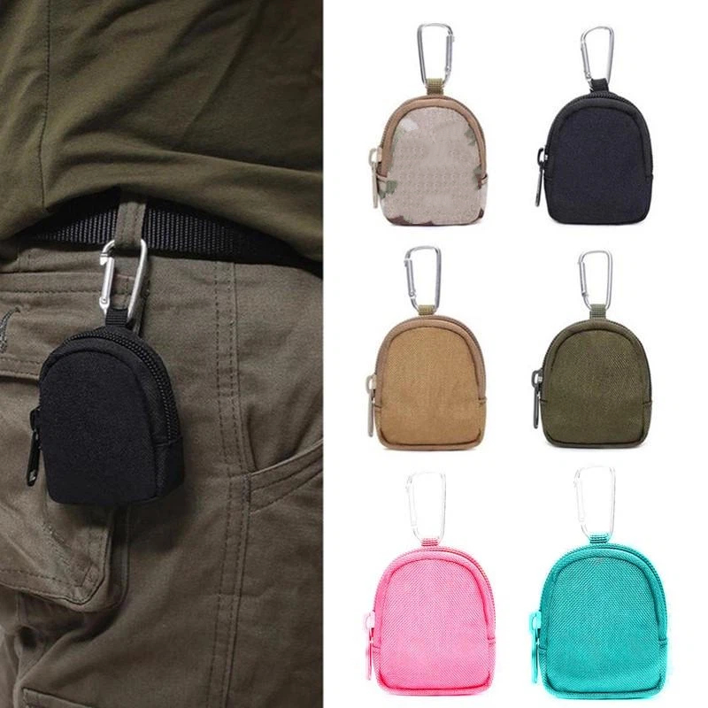 Edc Carry Coins - 男性用タクティカルEDCキーウォレット、ジッパーポケットコインパースキーチェーンポーチアウトドアキャリーキーバッグ