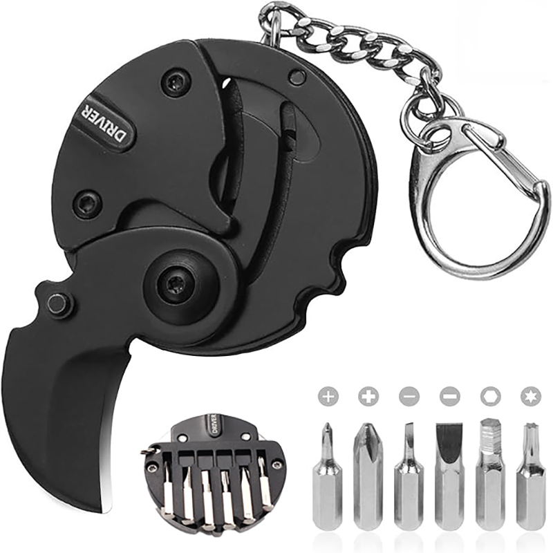 Edc Carry Coins - 多機能折りたたみ式コインキーホルダーツール、六角ドライバーポケットEDCギア、日常の屋外持ち運び用ミニアウトドア折りたたみナイフ