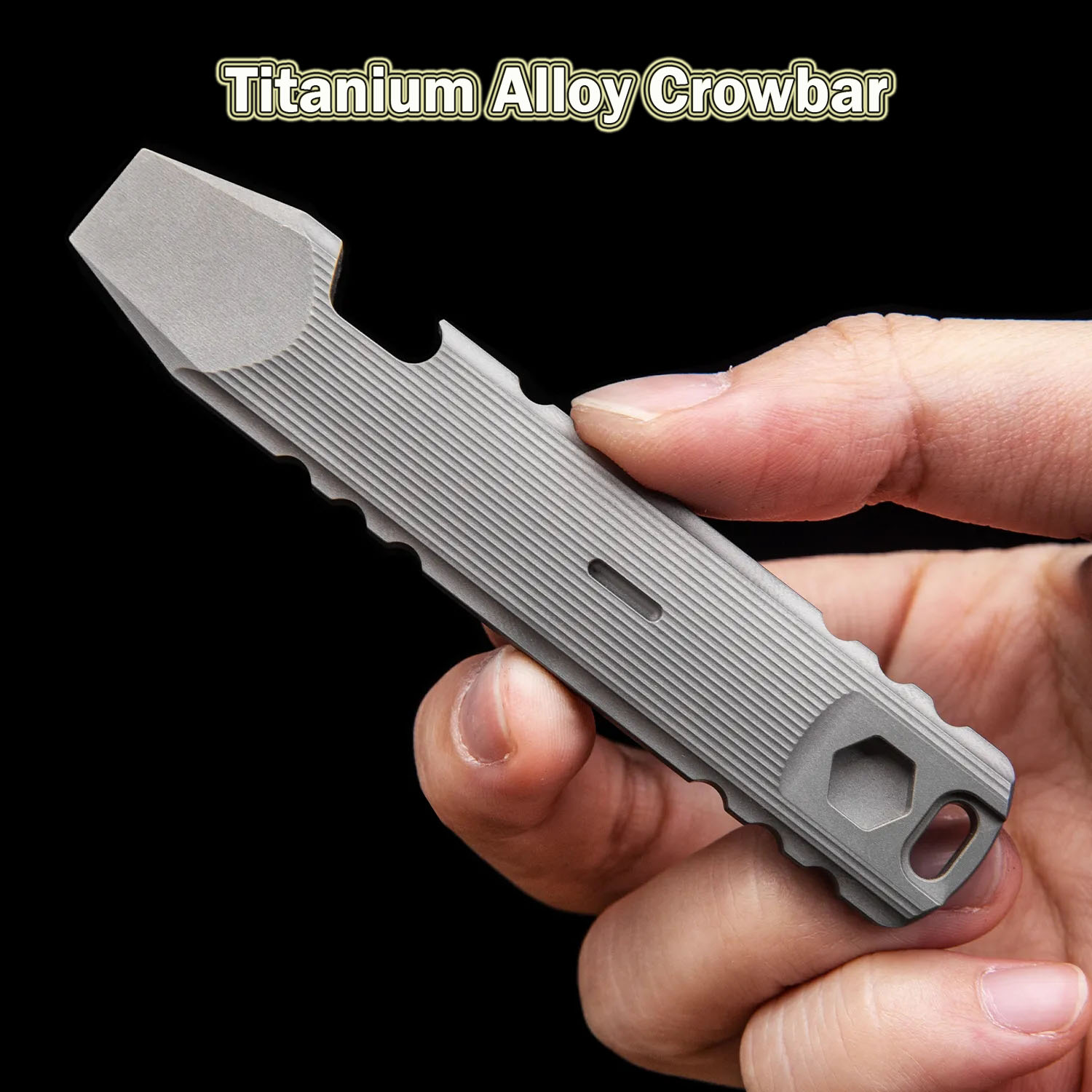 Titanium Pry Bar - 9.4 センチメートルチタン合金バール多機能屋外キャンプ栓抜きツール EDC 金属てこバー新しいネイルプライヤー