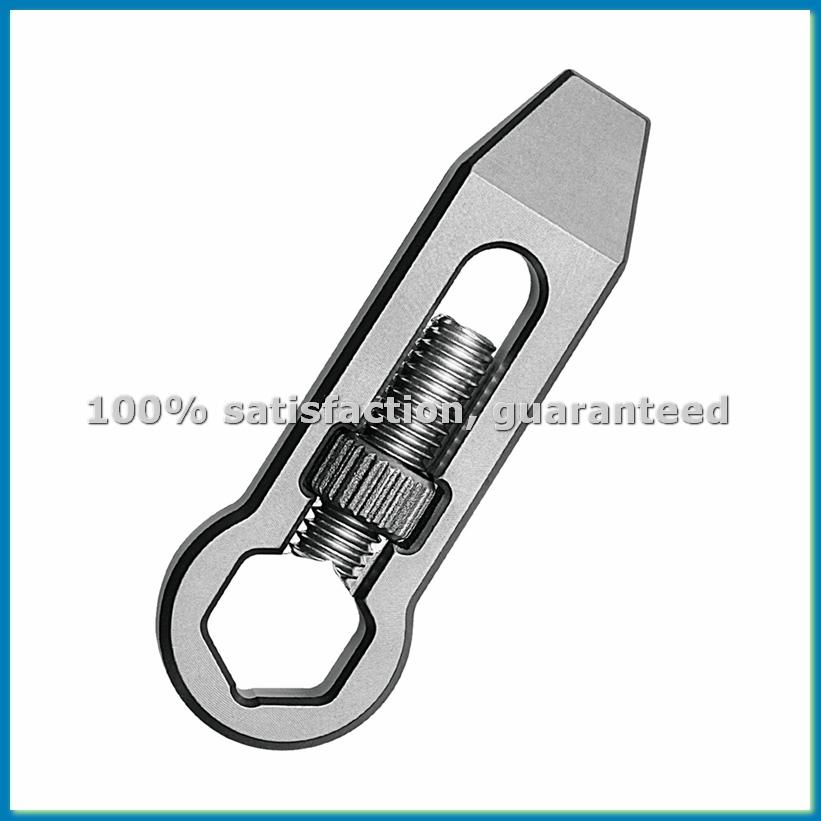 Titanium Pry Bar - チタン合金六角レンチミニプライバーボトルオープナーキーホルダーツールコンビネーションアウトドアキャンプハイキングギア-ABLL