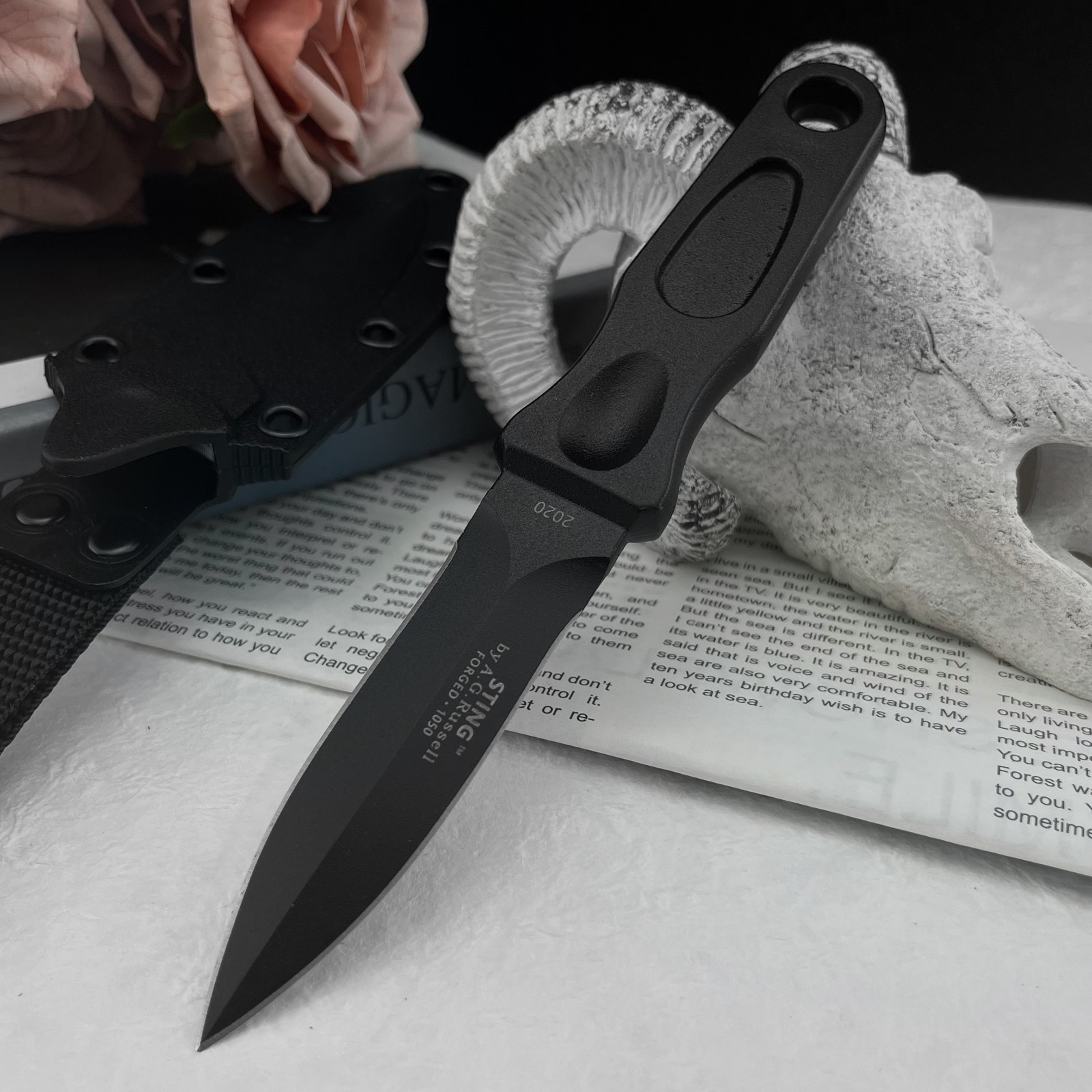 Edc Everyday Carry Gear - 多機能固定刃ナイフ 8Cr13MoV鋼 アウトドアキャンプ用 日常携帯ツール シース付き メンズEDCギア