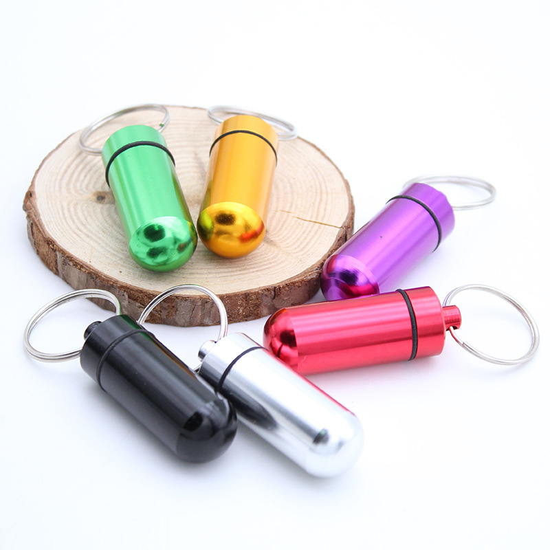 1/5個入りアルミニウム製ミニピルボックスキーチェーン –  - Edc Pill Carry のレビューと価格