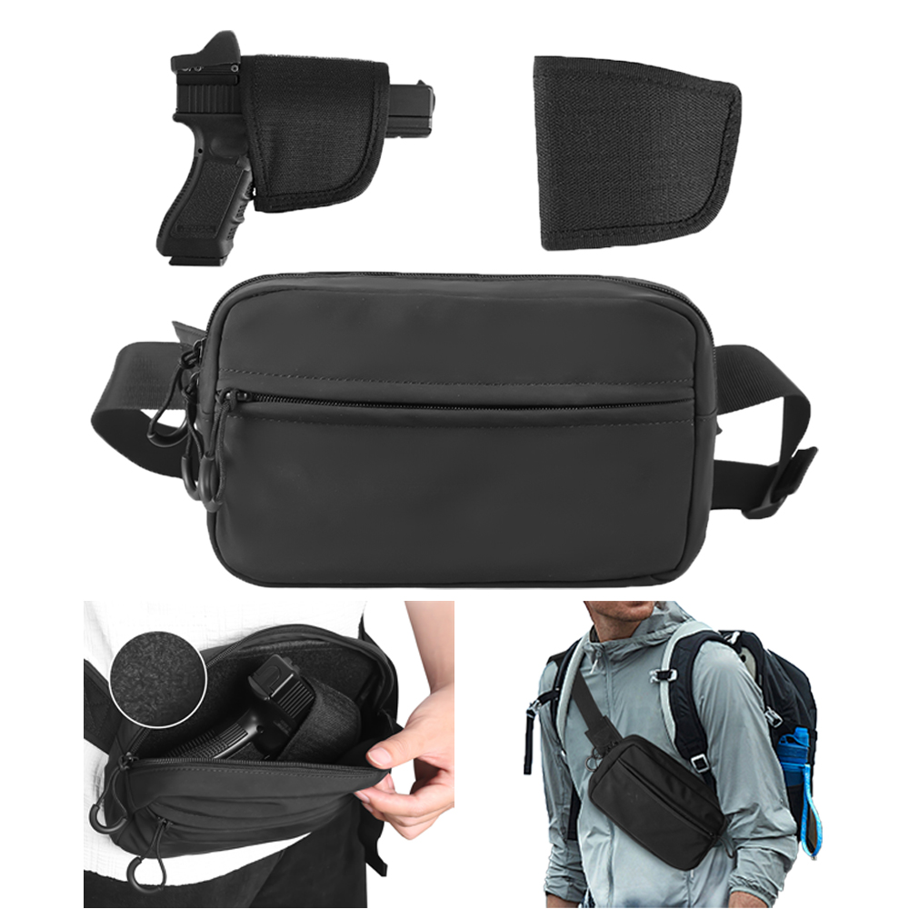 タクティカルクロスボディバッグ ピストルウエストパック 隠し - Edc Concealed Carry Fanny Pack のレビューと価格