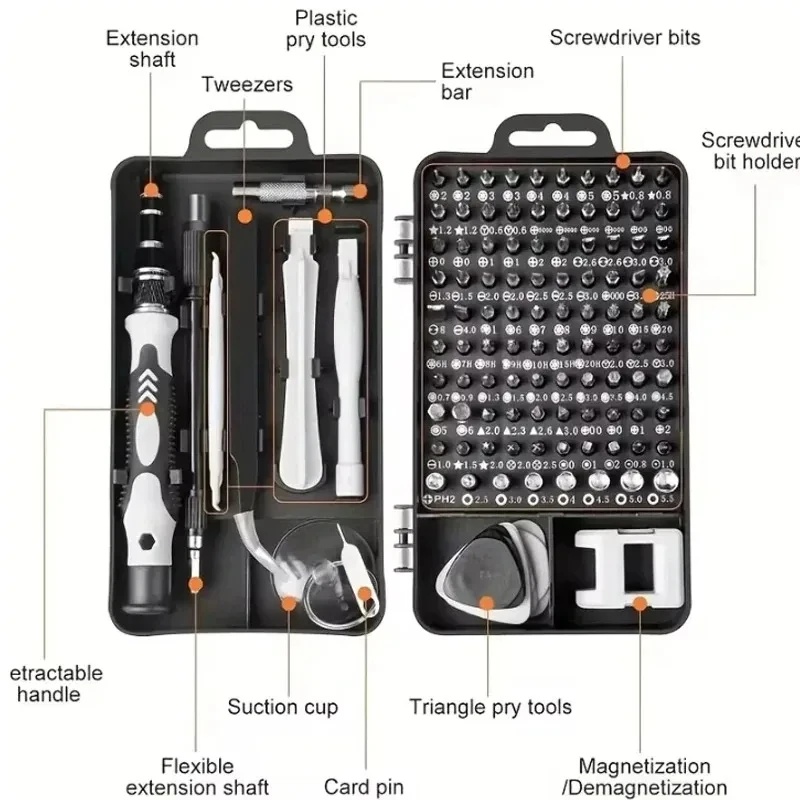 115 in 1プロ精密ドライバーセット、磁気トルクスヘック - Micro Screwdriver Kit のレビューと価格
