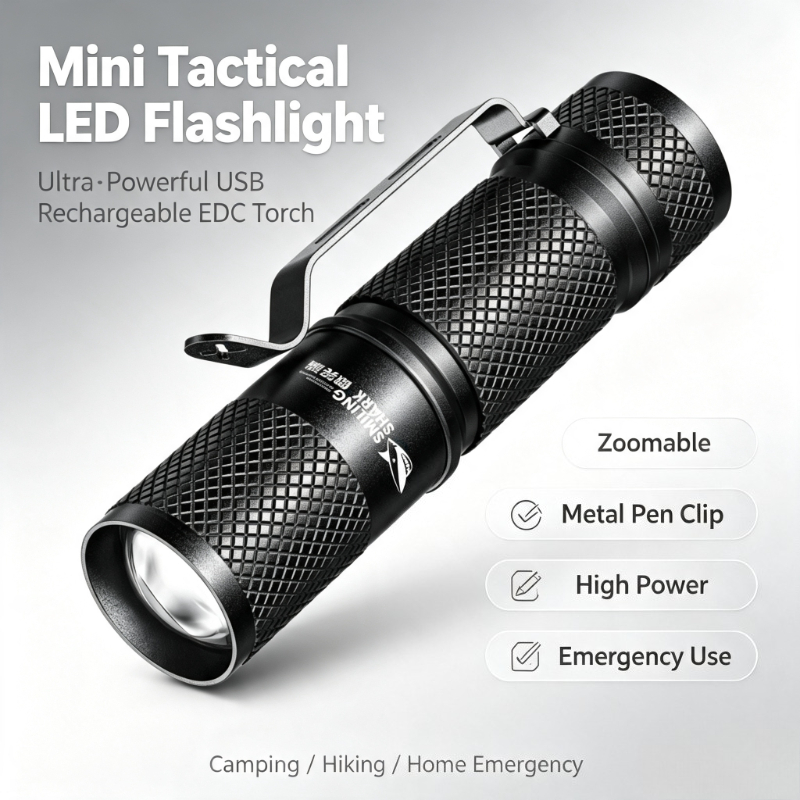 SMILING SHARK 超強力ミニタクティカルLED懐中 - Edc Day Carry のレビューと価格