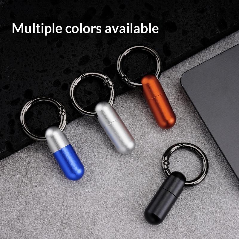 新製品 アルミ合金製 防水 密閉 ピルボックス キーホルダー - Edc Pill Carry のレビューと価格