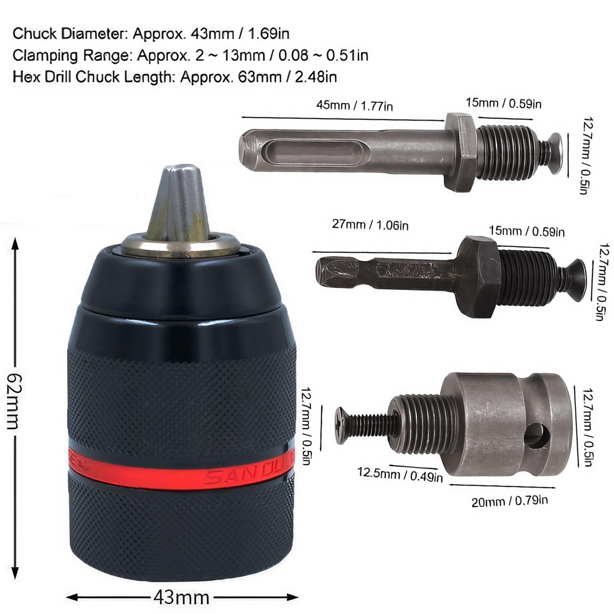 4 個 2-13 ミリメートルキーレス金属ドリルチャック S - Micro Screwdriver Kit のレビューと価格