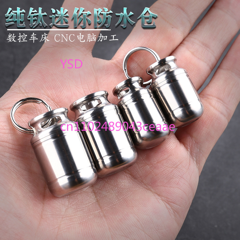 ミニチタン防水ピルケースキーホルダーペンダント気密密封チタン - Edc Pill Carry のレビューと価格