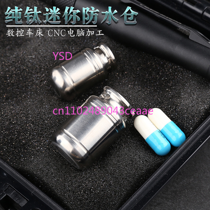 ミニチタン防水ピルケースキーホルダーペンダント気密密封チタン - Edc Pill Carry のレビューと価格