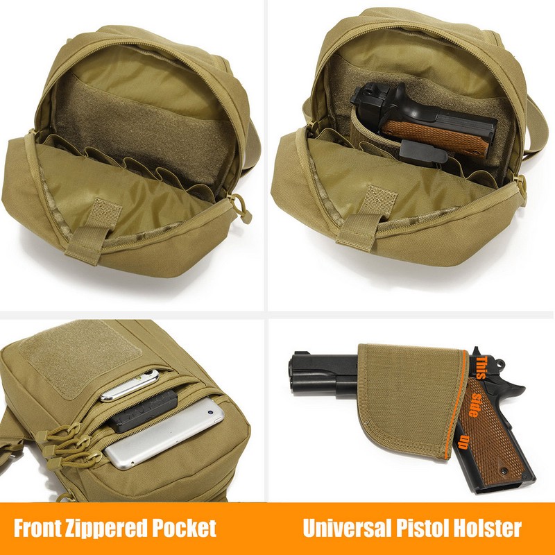 新しい戦術的なチェストバッグピストルホルスター隠し銃キャリー - Edc Carry Pistols のレビューと価格