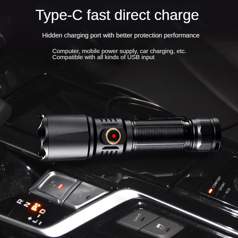 ポータブルLED懐中電灯,USB充電式,戦術的な懐中電灯,自 - Edc Day Carry のレビューと価格