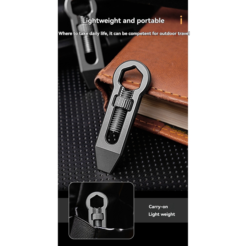チタン合金六角レンチミニプライバーボトルオープナーキーホルダ - Titanium Pry Bar のレビューと価格