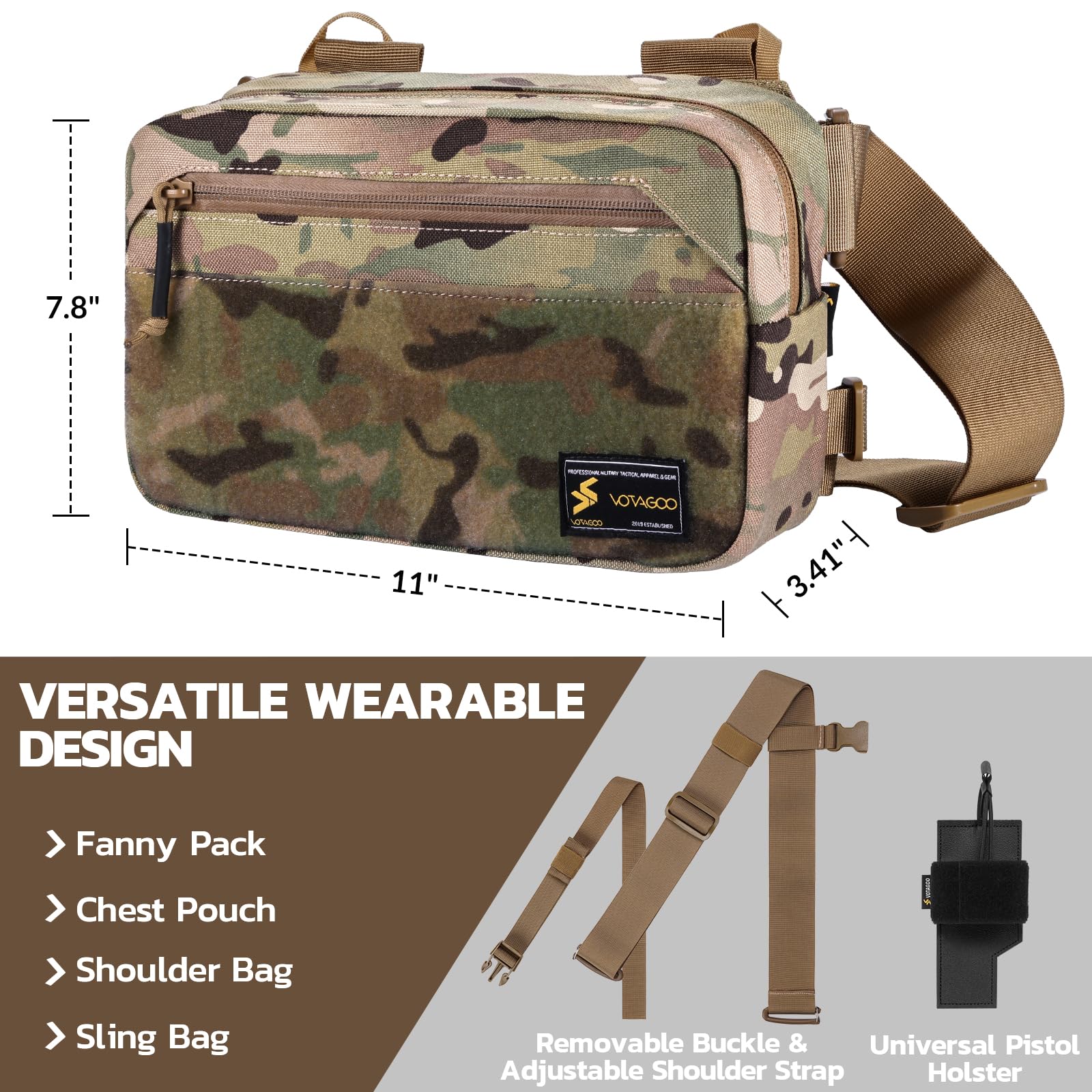 タクティカルファニーパック、ピストルホルスター付き隠しキャリ - Edc Concealed Carry Fanny Pack のレビューと価格