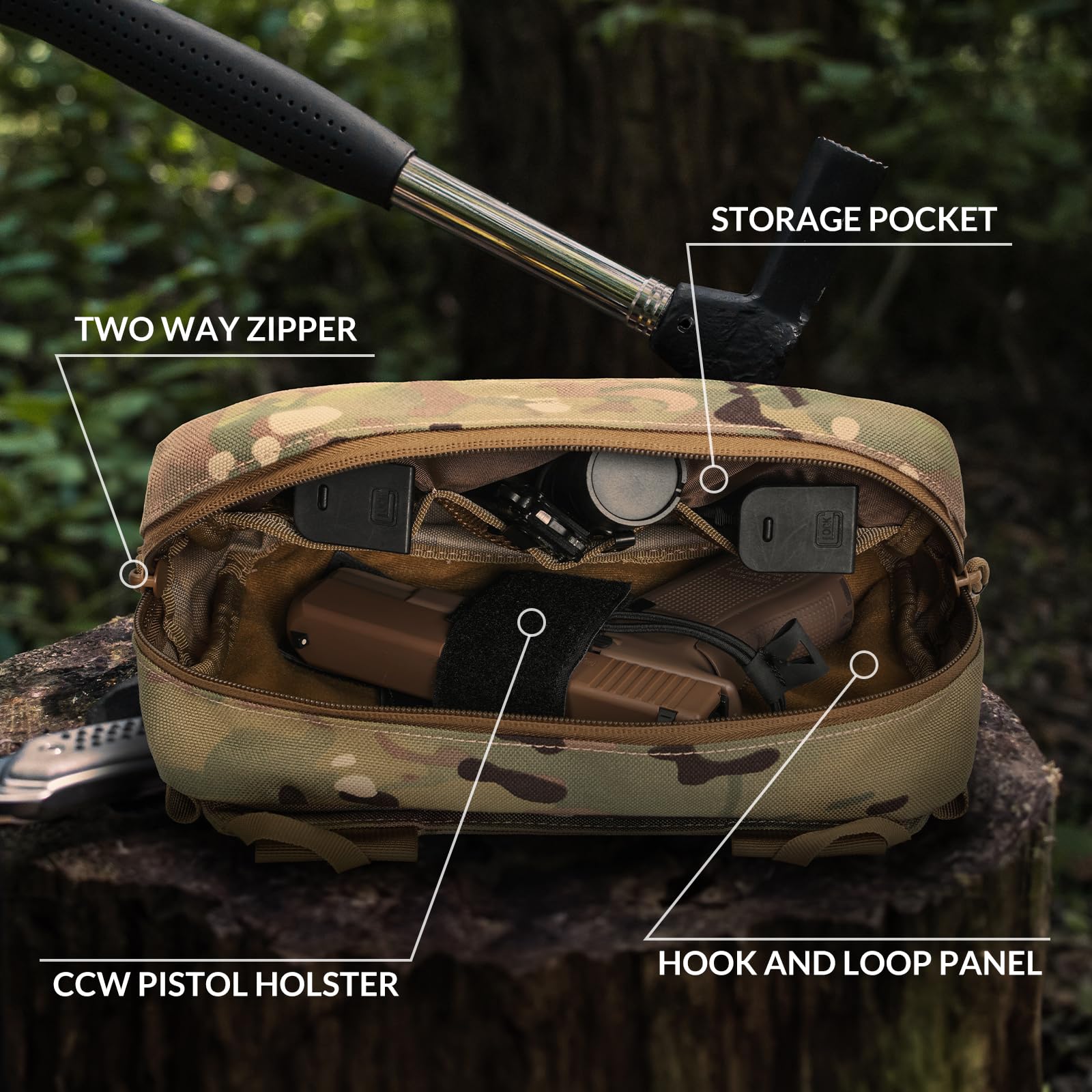 タクティカルファニーパック、ピストルホルスター付き隠しキャリ - Edc Concealed Carry Fanny Pack のレビューと価格
