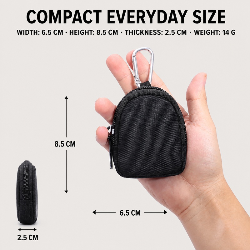 ミニジッパーキーコインポーチ、カラビナクリップ付き、携帯用E - Edc Carry Coins のレビューと価格