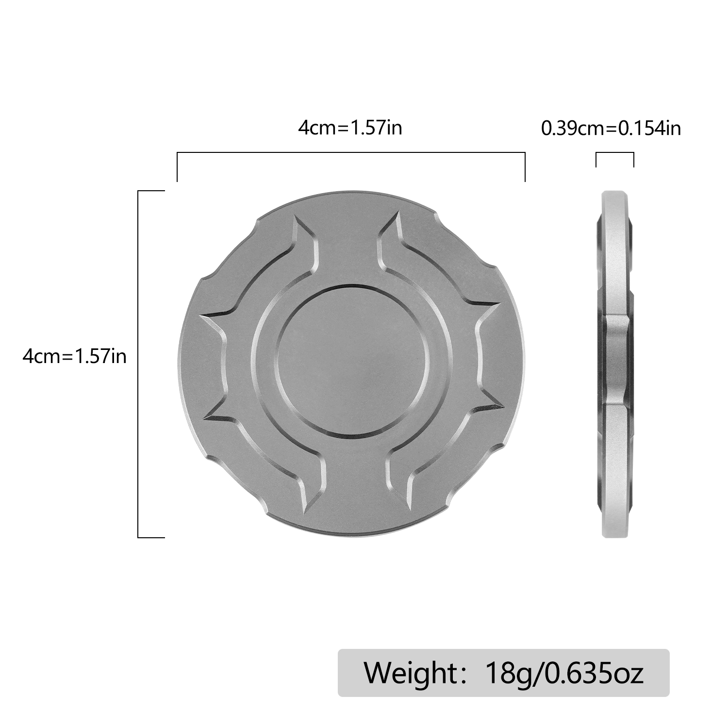 チタン合金ポーカーチップフィジェットスライダーサイレントスピ - Edc Carry Coins のレビューと価格